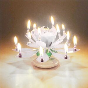 Music candle with rotation