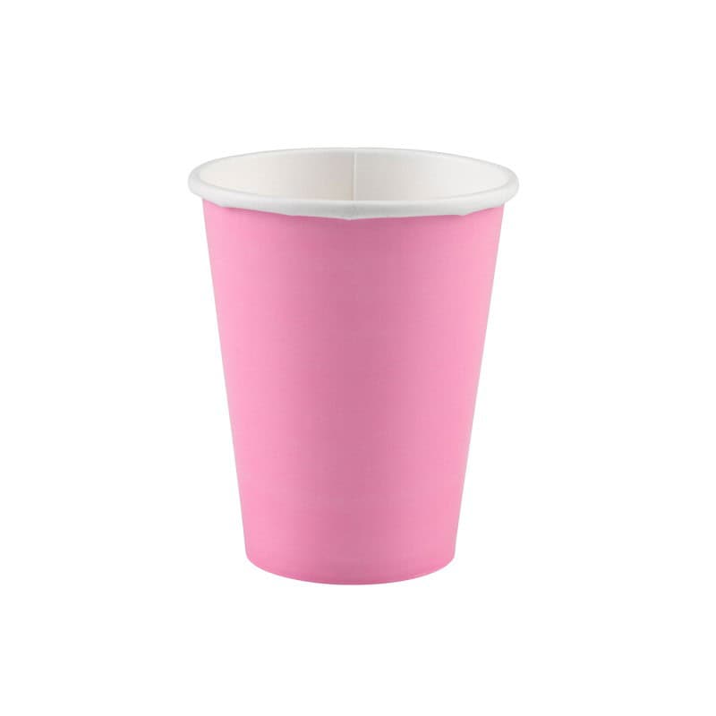 Čaše papirnate, sv. roze, 8kom