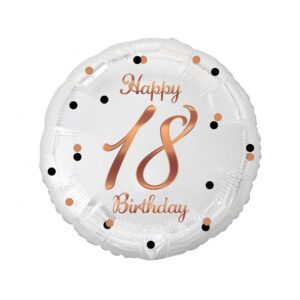 Folija balon 43 cm HAPPY 18 BIRTHDAY, rosegold