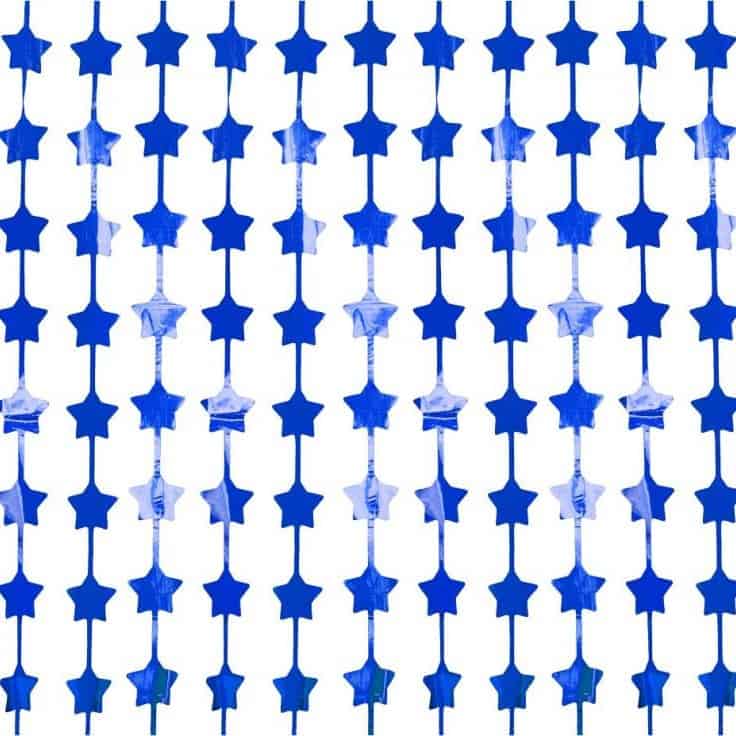 Zavjesa party - Zvjezdice metalik tamno plave 100x200 cm