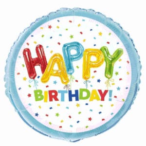 Folija balon Happy Birthday, 43cm
