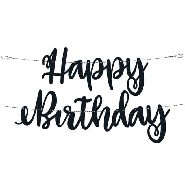 baner happy birthday crni