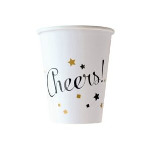 Čaše papirnate, bijele, cheers, 8kom