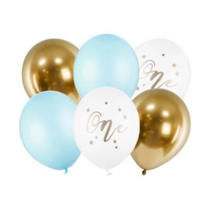 Balon tisak One - plavo 30cm, mix 6kom