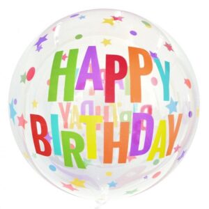 Bubble balon Happy birthday zvijezde