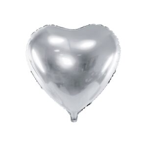 Folija balon Srce SREBRNO, 45cm