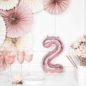 Folija balon Broj "2", 35cm, ROSEGOLD.