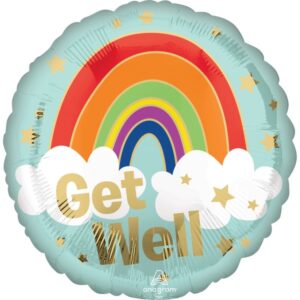 Folija balon 43cm Get Well Golden Rainbow