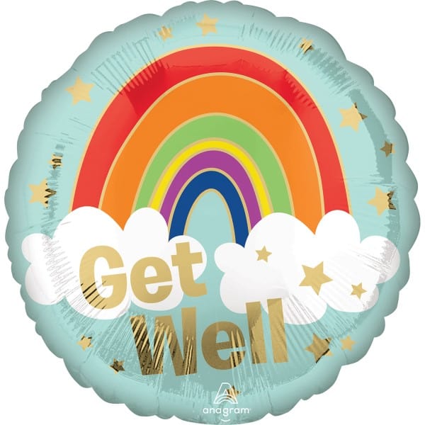 Folija balon 43cm Get Well Golden Rainbow