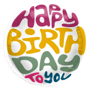 Folija balon 45cm Birthday Retro Bold
