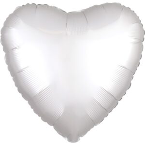 Folija balon 48 cm- srce Silk Lustre bijelo