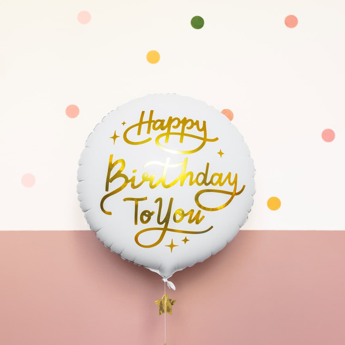 Folija balon bijeli, zlatni natpis HB to you - Slika 2