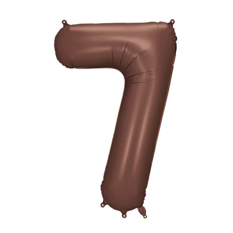 Veliki folija balon broj 7 - smeđi, 86 cm