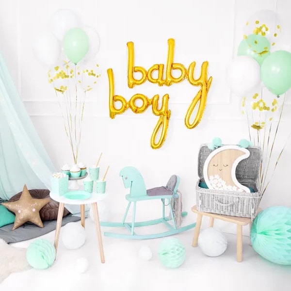 Folija balon natpis Baby, gold, 73.5x75.5cm - Slika 2