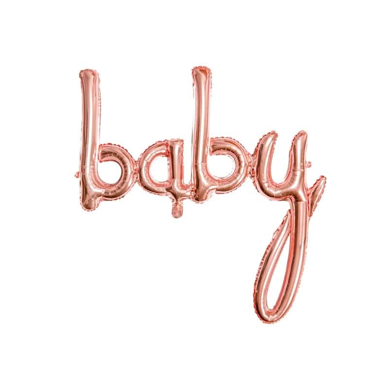 Folija balon natpis Baby, rose gold - Slika 2
