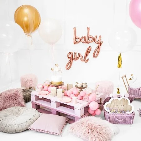 Folija balon natpis Baby, rose gold - Slika 4