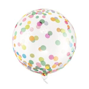Folija balon prozirni bubbles, kugla šarene točkice, 40cm