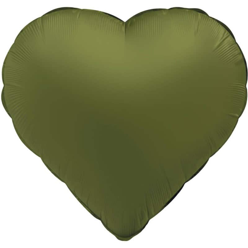 Folija balon srce 43 cm - Olive Green