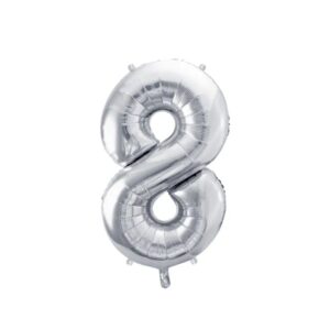 Folija balon srednja  broj -8 srebrni, 65 cm