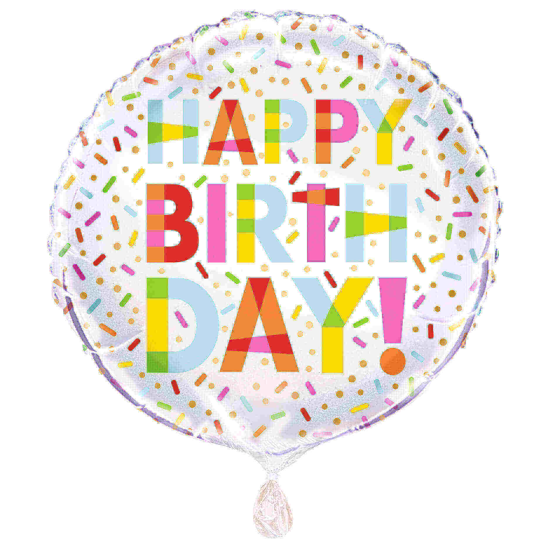 Folija balon šaren s natpisom Happy Birthday, 43cm