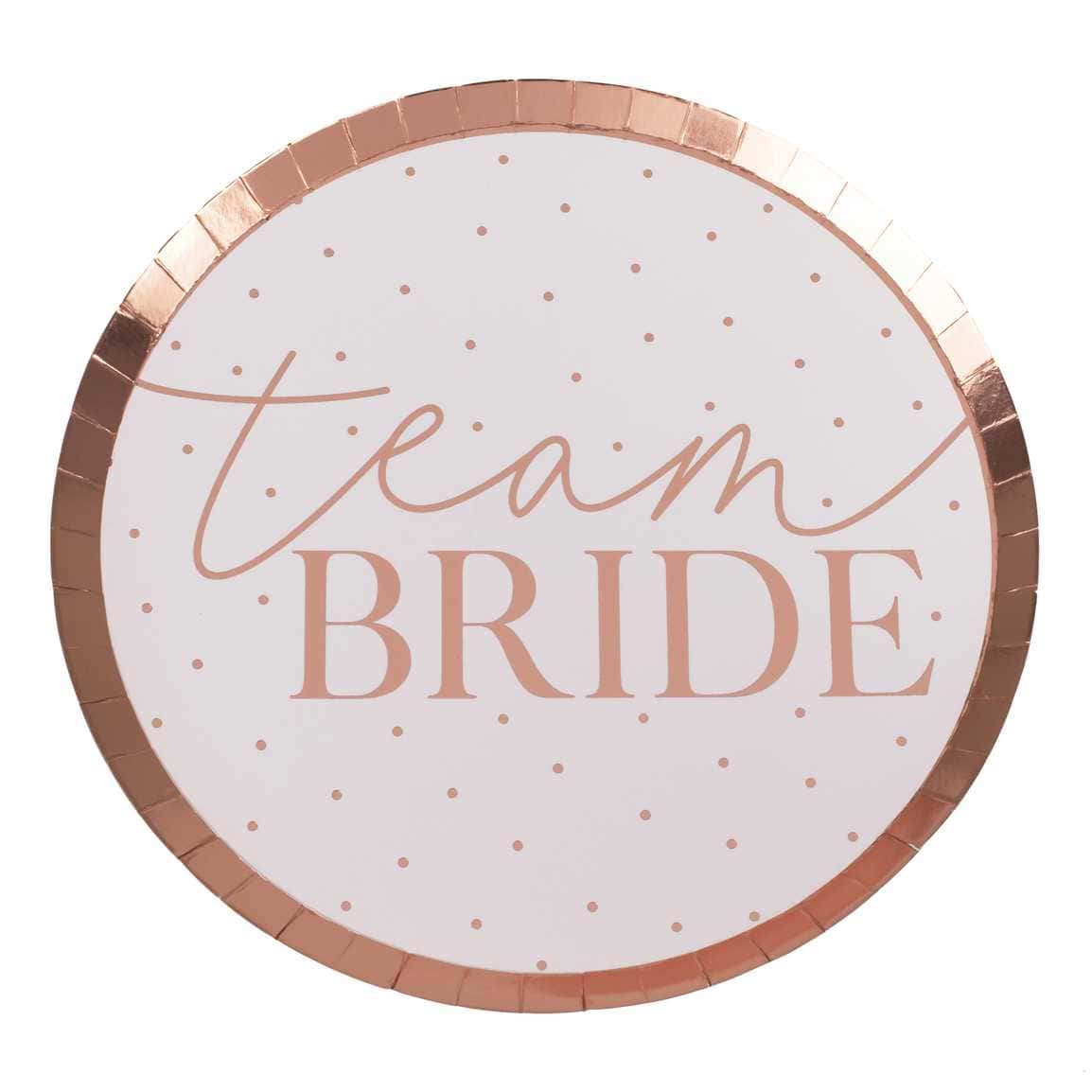 Tanjuri papirnati Team bride- rose gold, 8kom - Slika 2
