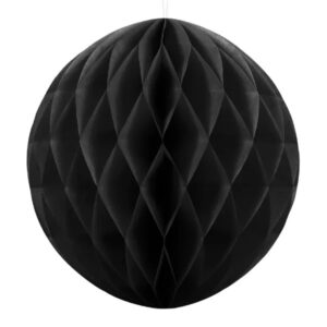 Honeycomb papirnata kugla , crna, 20cm