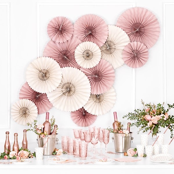 Rosete papirnate dusty rose 3 kom 26- 43 cm - Slika 2