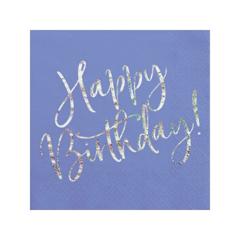 Salvete Happy Birthday navy blue 20 kom, 33x33 cm
