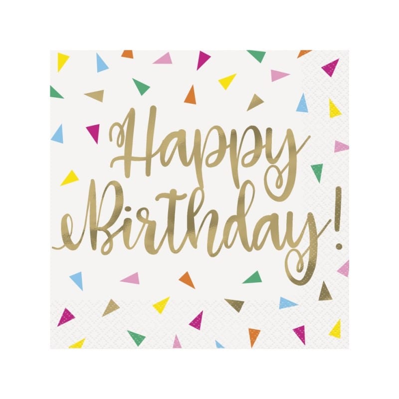Salvete konfete trokutići HAPPY BIRTHDAY, 16kom