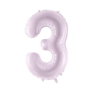 Srednji folija balon broj 3 - svijetlo lila, 72 cm
