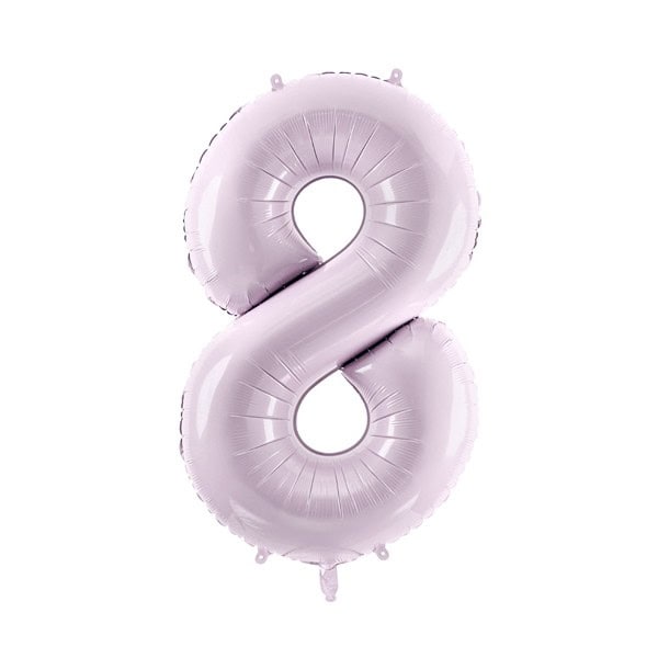 Srednji folija balon broj 8 - svijetlo lila, 72 cm