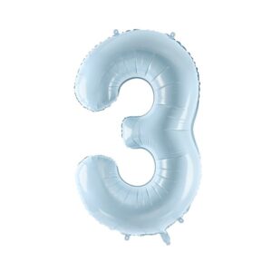 Srednji folija balon broj 3 - svijetlo plavi, 72 cm