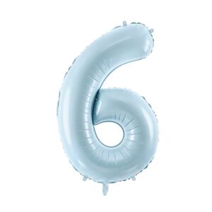 Srednji folija balon broj 6 - svijetlo plavi, 72 cm