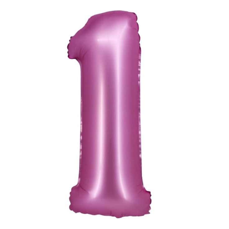 Srednji folija balon Broj 1 Rozi mat