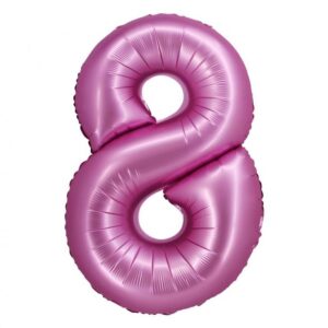 Srednji folija balon Broj 8 Rozi mat