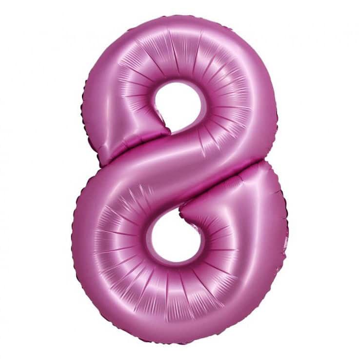 Srednji folija balon Broj 8 Rozi mat