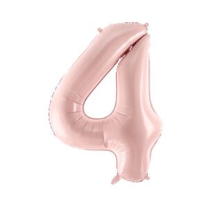 Srednji folija balon broj 4 - svijetlo rozi, 72 cm