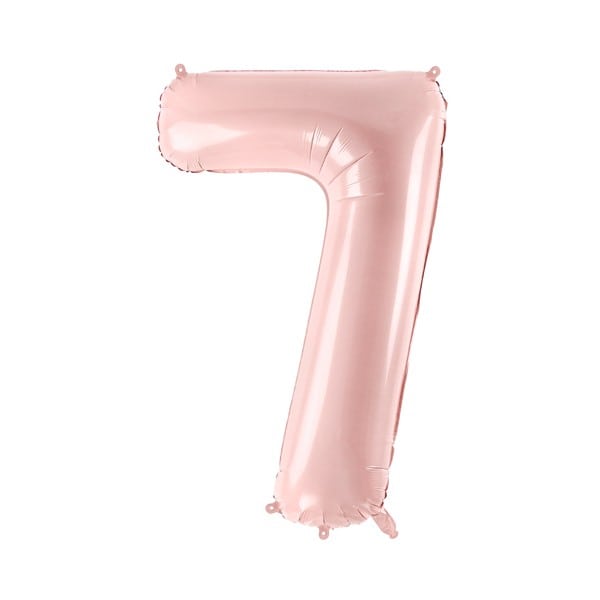 Srednji folija balon broj 7 - svijetlo rozi, 72 cm