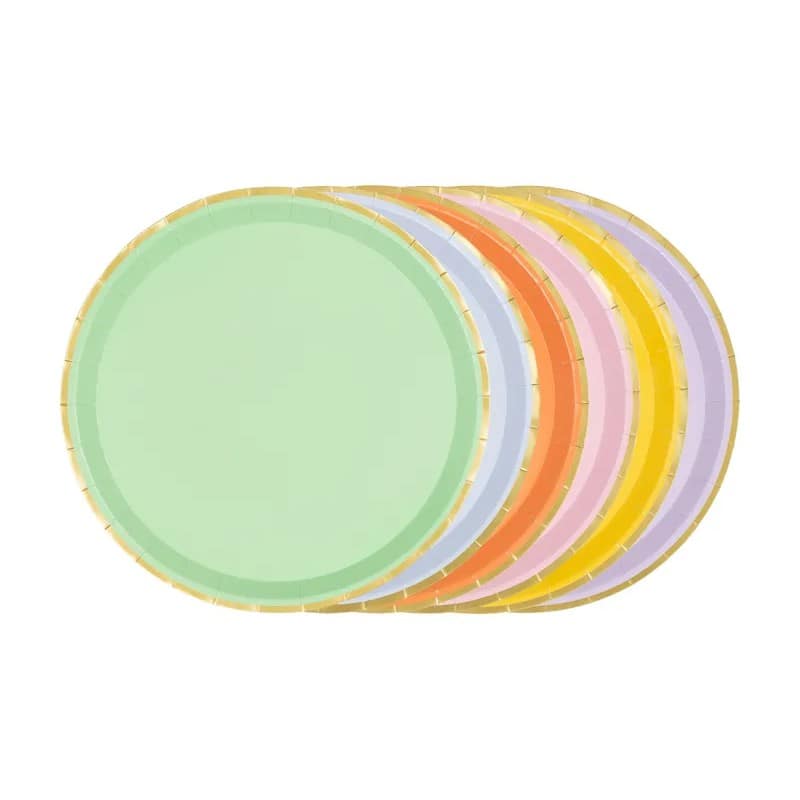 Tanjuri papirnati PASTELNE BOJE MIX, 6kom - Slika 2