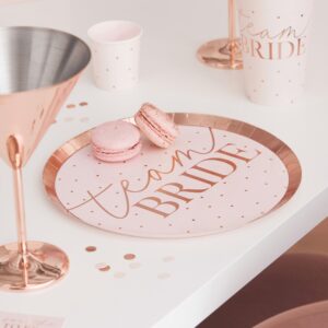Tanjuri papirnati Team bride- rose gold, 8kom