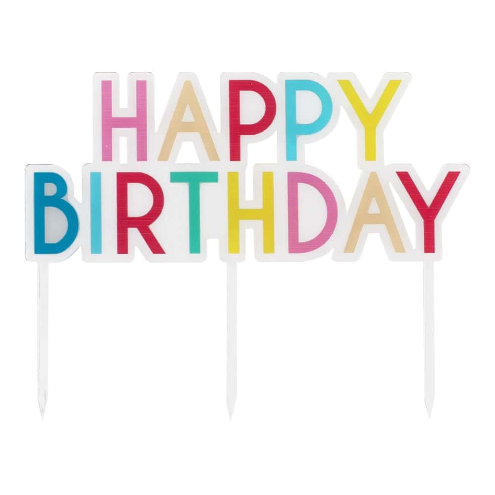 Topper za tortu - Happy Birthday-šareni - Slika 2