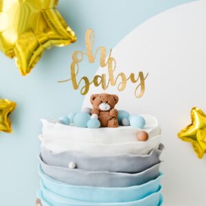 Topper za tortu OH BABY zlatni