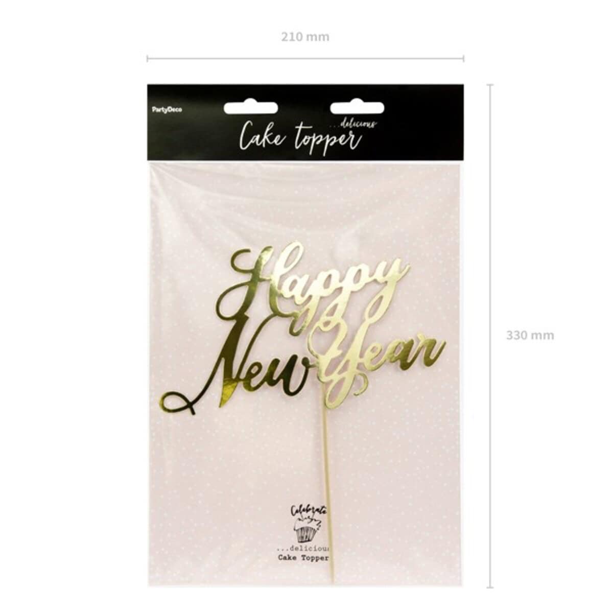 Topper Happy NY zlatni 24cm - Slika 3