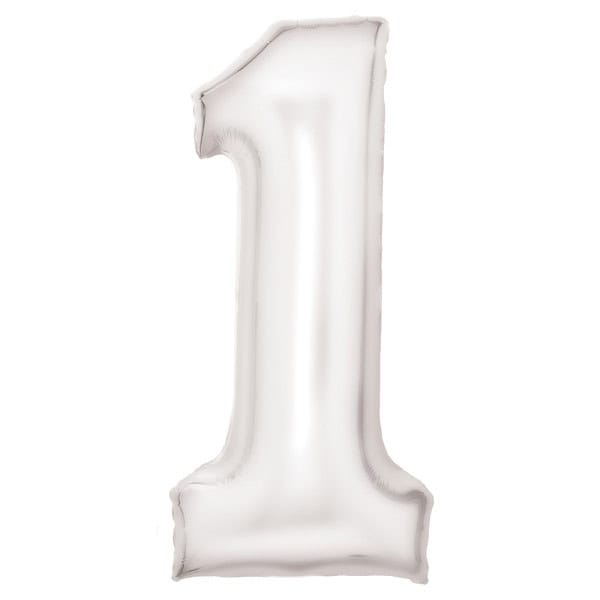 Veliki folija balon Broj 1 Silk Bijeli
