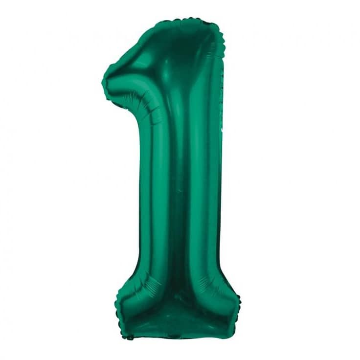Veliki folija balon Broj 1- Tamno zelena