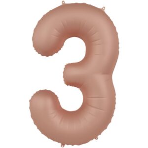 Veliki folija balon Broj 3 - Vintage Rose