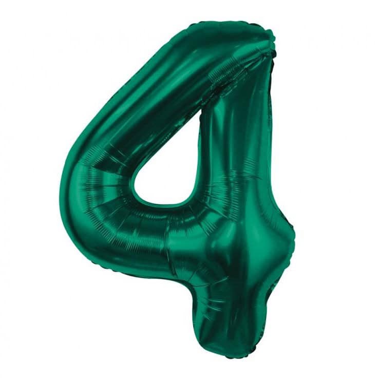 Veliki folija balon Broj 4- Tamno zelena