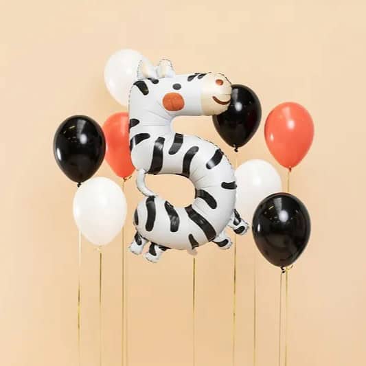 Veliki folija balon Broj 5 - ZEBRA - Slika 2