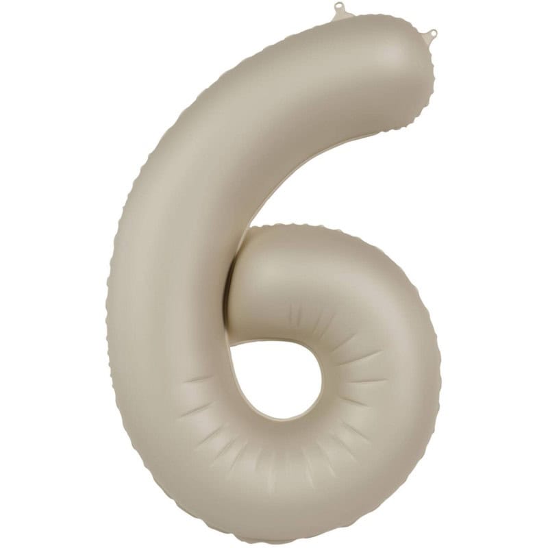 Veliki folija balon Broj 6 - Creamy Latte