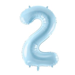 Veliki folija balon broj - 2 SVJETLO PLAVI, 80 cm